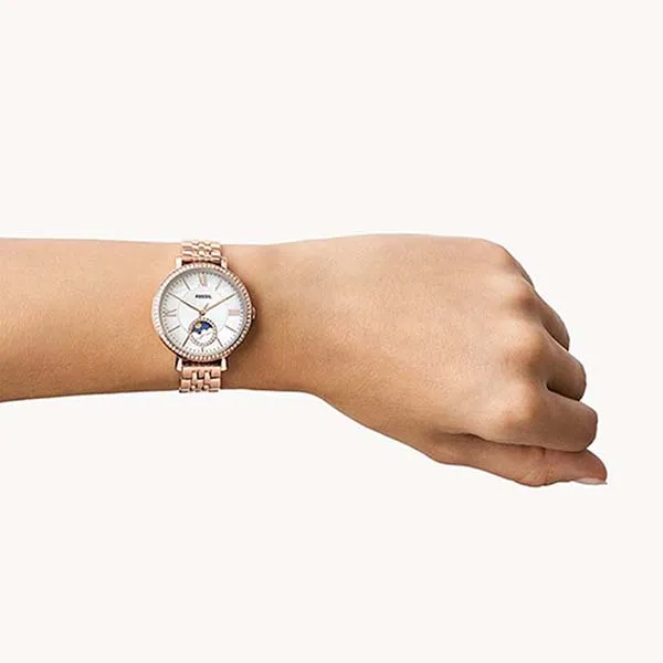 Đồng Hồ Nữ Fossil Jacqueline Sun Moon Multifunction Rose Gold Tone Stainless Steel Watch ES5165 Màu Trắng/ Vàng Hồng - Đồng hồ - Vua Hàng Hiệu