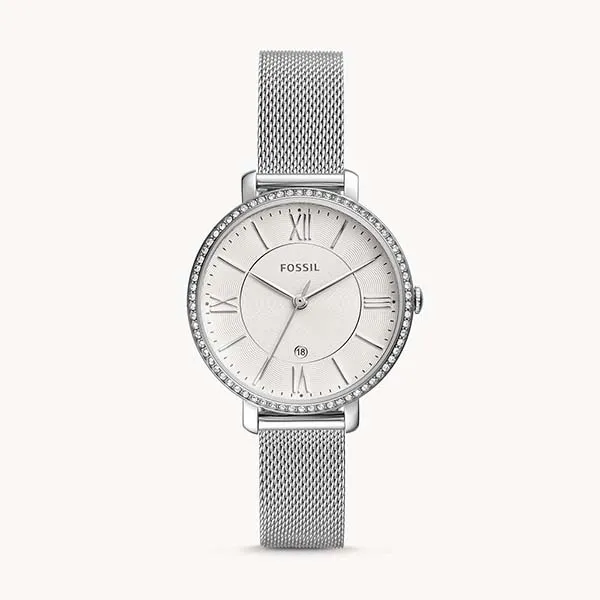 Đồng Hồ Nữ Fossil Jacqueline Three-Hand Date Stainless Steel Watch ES4627 Màu Trắng Bạc - Đồng hồ - Vua Hàng Hiệu