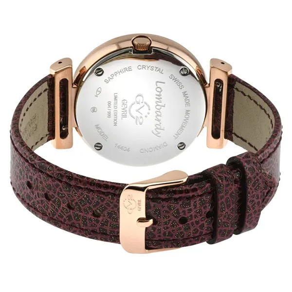 Đồng Hồ Nữ Gevril GV2 Lombardy Quartz Women Watch 14404 Màu Đỏ Vàng