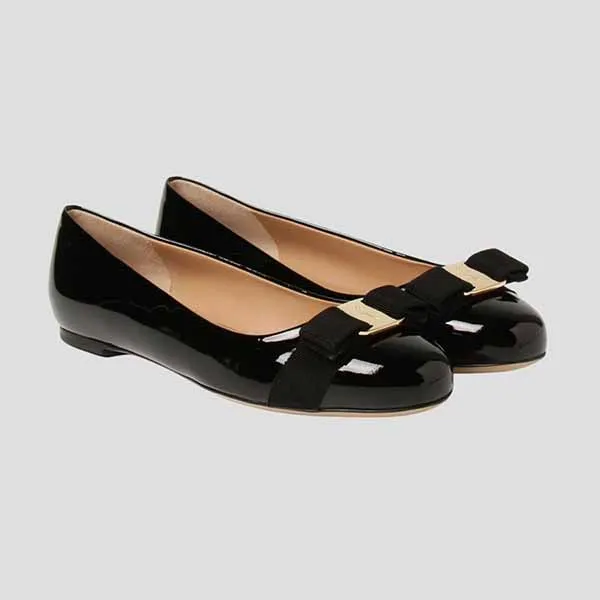 Giày Bệt Nữ Salvatore Ferragamo Black With Grosgrain Vara Bow 574556 Màu Đen Size 38 - Giày - Vua Hàng Hiệu