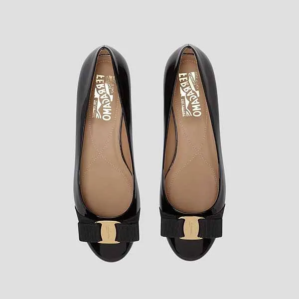 Giày Bệt Nữ Salvatore Ferragamo Black With Grosgrain Vara Bow 574556 Màu Đen Size 38 - Giày - Vua Hàng Hiệu