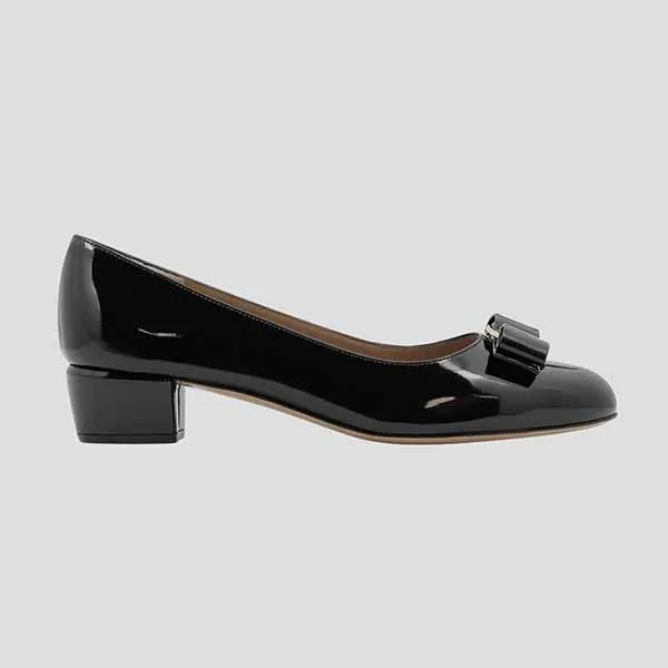 Giày Cao Gót Nữ Salvatore Ferragamo Black With Grosgrain Vara Bow 0591963 1C Màu Đen Size 9 - Giày - Vua Hàng Hiệu