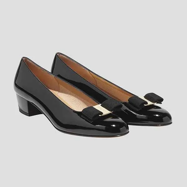 Giày Cao Gót Nữ Salvatore Ferragamo Black With Grosgrain Vara Bow 0591963 1C Màu Đen Size 9 - Giày - Vua Hàng Hiệu