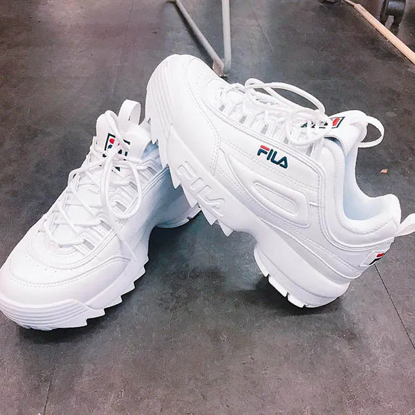 Giày Fila Unisex Disruptor 2 All White Size 37.5 - Giày - Vua Hàng Hiệu