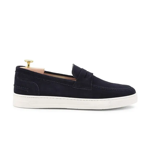 Giày Lười Nam Duca Di Morrone Da Lộn Enea-Cam_Blue Màu Xanh Navy Đậm Size 40 - Giày - Vua Hàng Hiệu