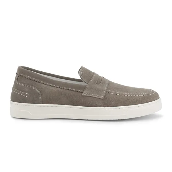 Giày Lười Nam Duca Di Morrone Da Lộn Enea-Cam_Talpa Màu Ghi Size 41 - Giày - Vua Hàng Hiệu