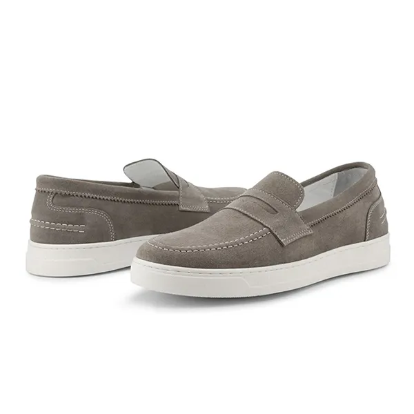 Giày Lười Nam Duca Di Morrone Da Lộn Enea-Cam_Talpa Màu Ghi Size 41 - Giày - Vua Hàng Hiệu