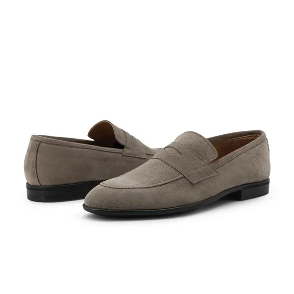 Giày Lười Nam Duca Di Morrone Da Lộn Leone-Cam_Tortora Màu Ghi Size 43 - Giày - Vua Hàng Hiệu