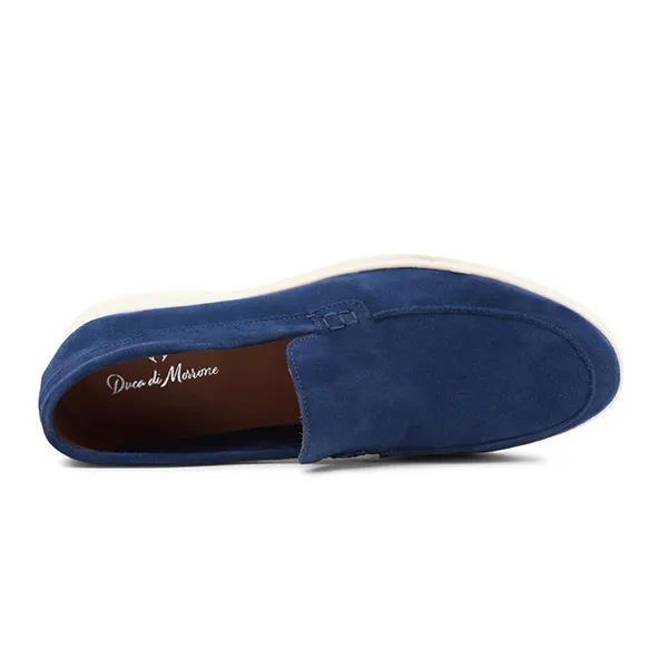 Giày Lười Nam Duca Di Morrone Da Lộn Lorenzo-Cam_Cobalto Màu Xanh Size 41 - Giày - Vua Hàng Hiệu