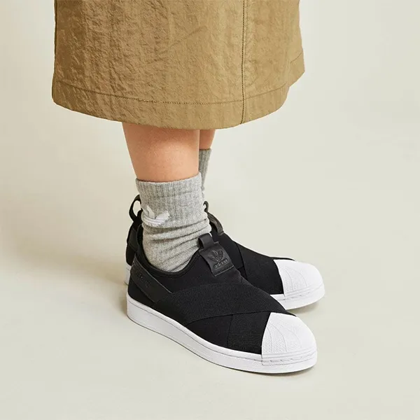 Giày Slip-on Adidas Superstar FW7051 Màu Đen Size 35