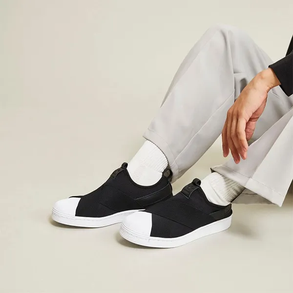 Giày Slip-on Adidas Superstar FW7051 Màu Đen Size 35