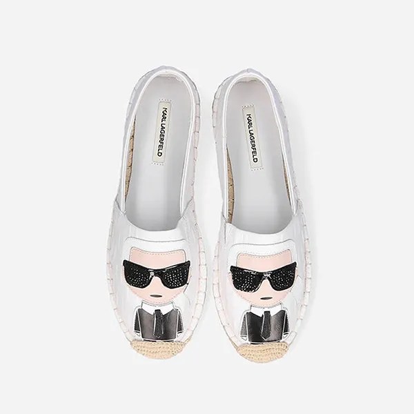 Giày Slip On Karl Lagerfeld Kamini Ikon Emboss KL80121 011 Màu Trắng