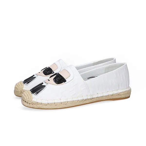 Giày Slip On Karl Lagerfeld Kamini Ikon Emboss KL80121 011 Màu Trắng