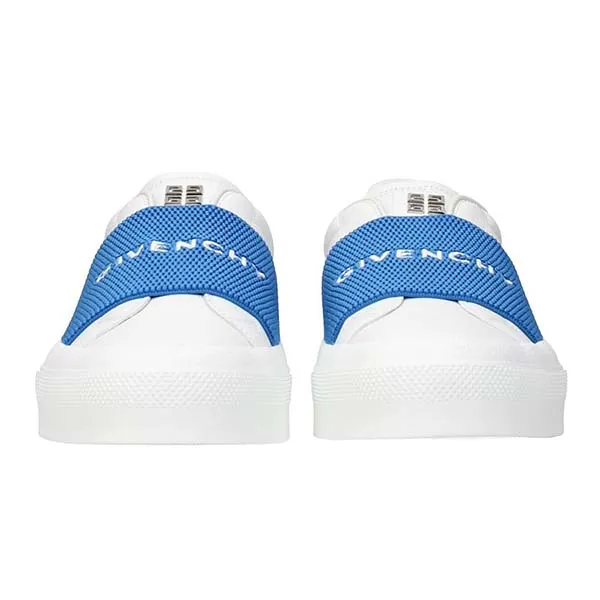 Giày Slip-On Nam Givenchy Webbing Leather Electric Blue Màu Trắng Xanh Size 39
