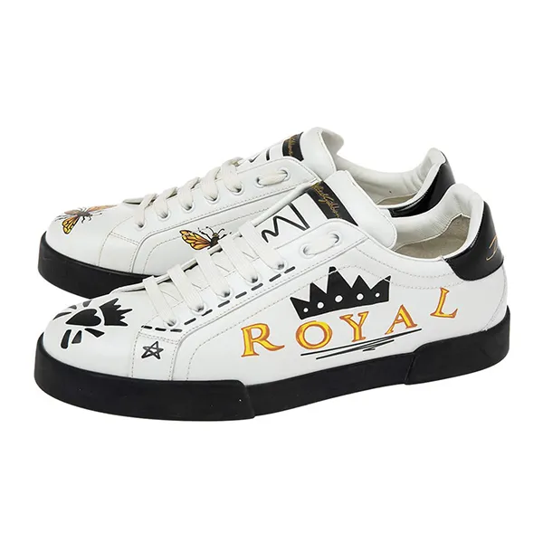 Giày Thể Thao Dolce & Gabbana D&G Wasp Print CS1558 Màu Trắng Size 8 - Giày - Vua Hàng Hiệu