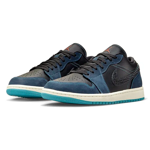 Giày Thể Thao Nike Air Jordan 1 Low Midnight Navy Black White FJ5478-010 Màu Đen Xanh Navy