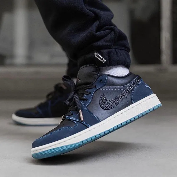 Giày Thể Thao Nike Air Jordan 1 Low Midnight Navy Black White FJ5478-010 Màu Đen Xanh Navy