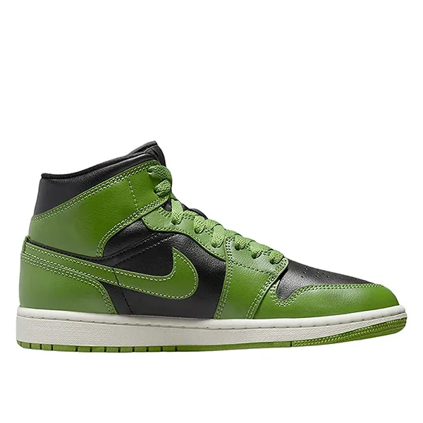 Giày Thể Thao Nike Jordan 1 Mid Black Sail Altitude Green Heather SE BQ6472-031 Màu Xanh Green Size 42.5