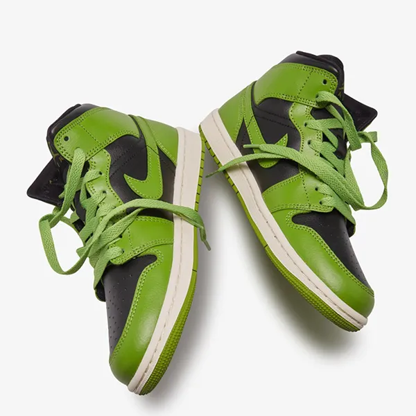 Giày Thể Thao Nike Jordan 1 Mid Black Sail Altitude Green Heather SE BQ6472-031 Màu Xanh Green Size 42.5