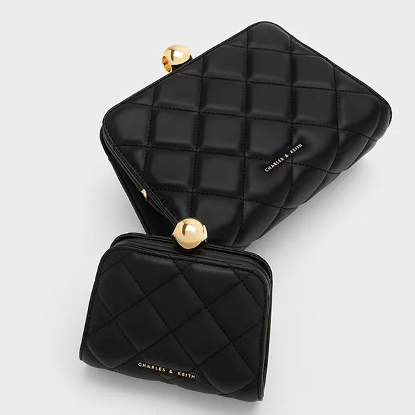 Gift Set Túi Nữ Charles & Keith CNK Mini Quilted Chain Bag - Black 70701232 Màu Đen