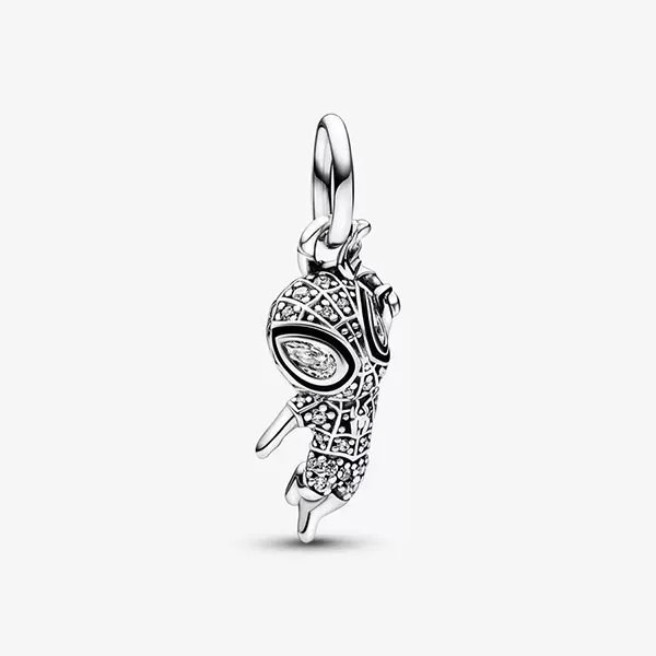 Hạt Vòng Charm Nữ Pandora Marvel Spider Man Pavé Pendant 392353C01 Màu Bạc