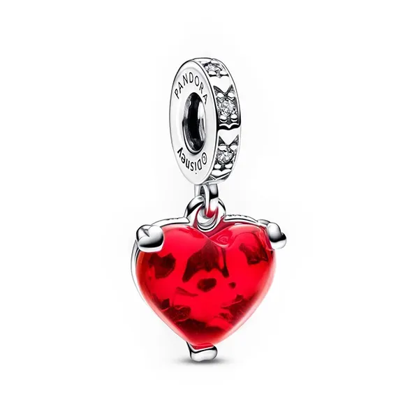 Hạt Vòng Charm Pandora Disney Mickey & Minnie Mouse Kiss Red Murano Glass Dangle Charm 792522C01 Màu Đỏ - Trang sức - Vua Hàng Hiệu
