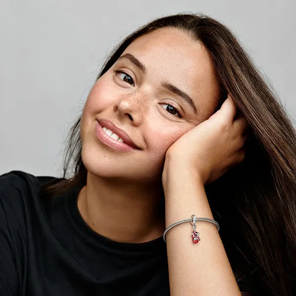 Hạt Vòng Charm Pandora Marvel Hanging Spider-Man Dangle 792323C01 Màu Bạc Đỏ - Trang sức - Vua Hàng Hiệu