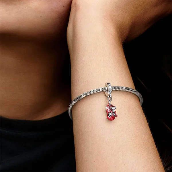 Hạt Vòng Charm Pandora Marvel Hanging Spider-Man Dangle 792323C01 Màu Bạc Đỏ - Trang sức - Vua Hàng Hiệu