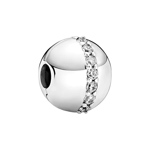 Hạt Vòng Charm Pandora Sparkling Line Clip Charm 799403C01 Màu Bạc