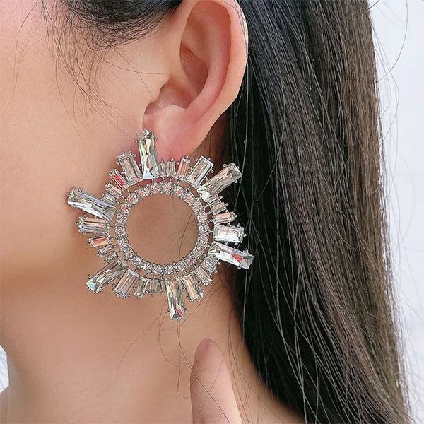 Khuyên Tai Nữ Amina Muaddi Gunmetal Begum Earrings Màu Bạc - 1