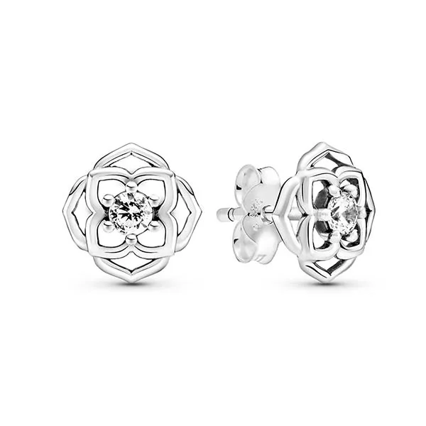 Khuyên Tai Nữ Pandora Rose Petals Stud Earrings 299371C01 Màu Bạc