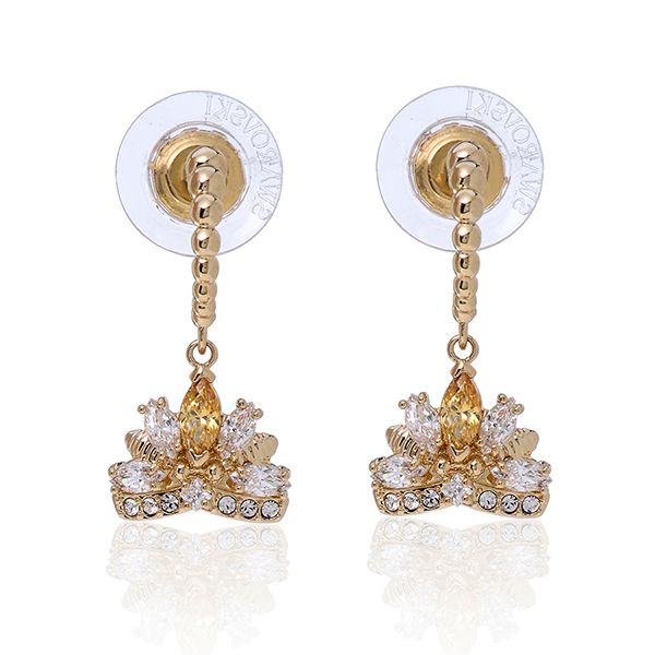 Khuyên Tai Nữ Swarovski Bee A Queen Gold Tone Plated And Crystal Drop Earrings Màu Vàng Hồng - 1