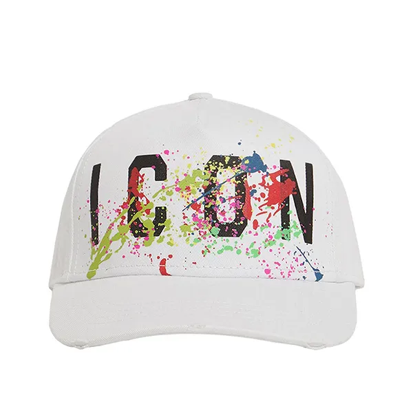 Mũ Dsquared2 Gabardine-Kappe mit Icon-Splatter-Druck Màu Trắng