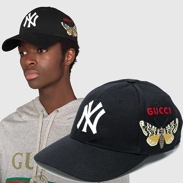 Mũ Gucci Baseball With Ny Yankees With Patch Cap Black Màu Đen - 3