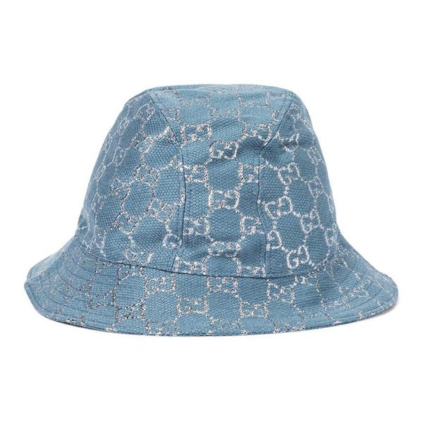 Mũ Gucci GG Lame Bucket Hat Màu Xanh Nhạt Size S - 4