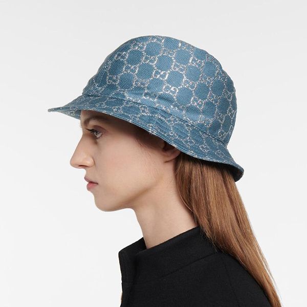Mũ Gucci GG Lame Bucket Hat Màu Xanh Nhạt Size S - 3