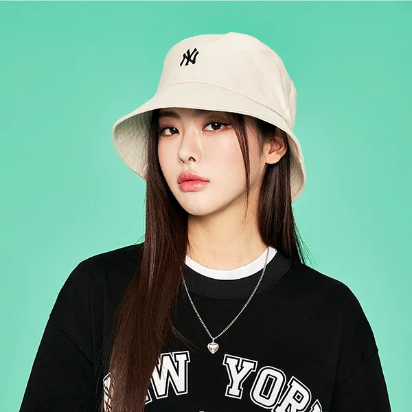 Mũ MLB Bucket New York Yankees 3AHT7702N-50BGL Màu Kem Size 57 - Mũ nón - Vua Hàng Hiệu