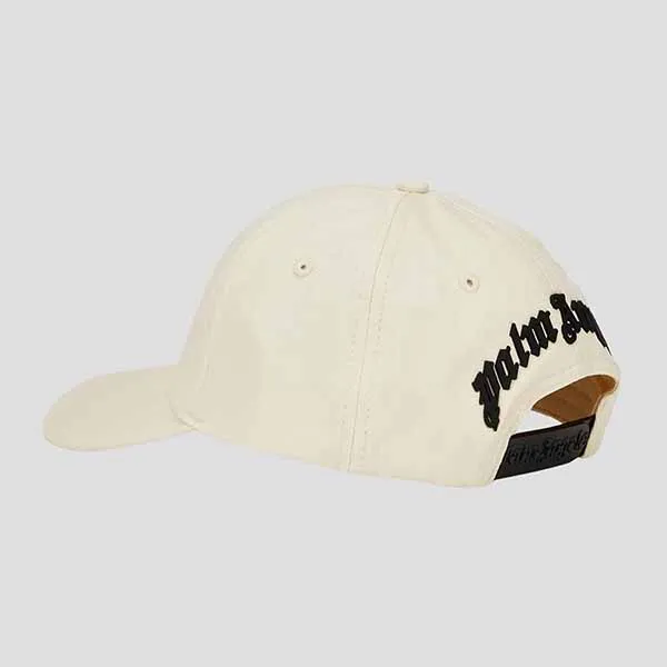 Mũ Nam Palm Angels Beige With Black Logo Embroidered PMLB054S23FAB0056161 Màu Be