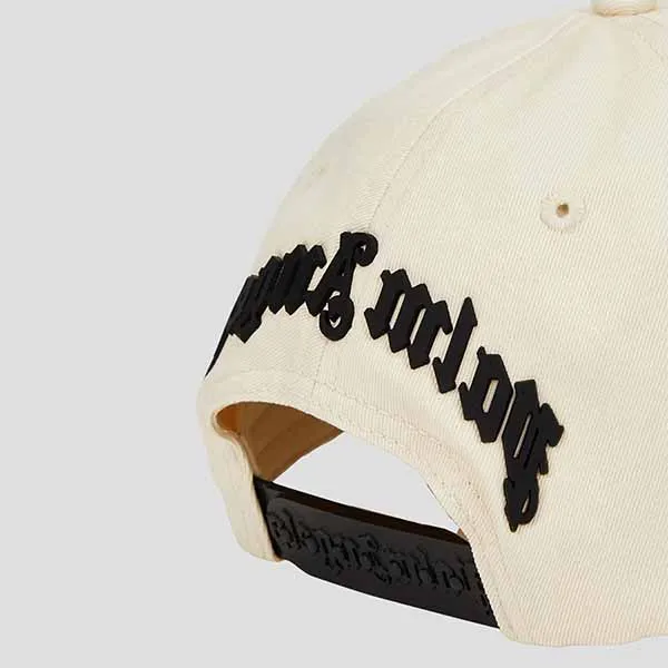 Mũ Nam Palm Angels Beige With Black Logo Embroidered PMLB054S23FAB0056161 Màu Be