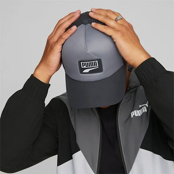 Mũ Puma Logo Trucker Hat 024033 01 Màu Đen Xám