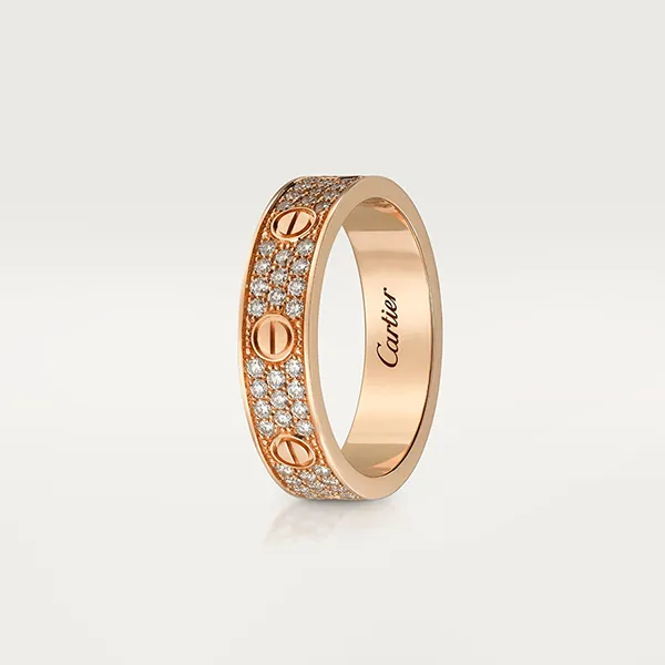 Nhẫn Cưới Jewery Luxury Love Wedding Band Diamond-Paved B4085800 4mm Màu Vàng Hồng - Trang sức - Vua Hàng Hiệu