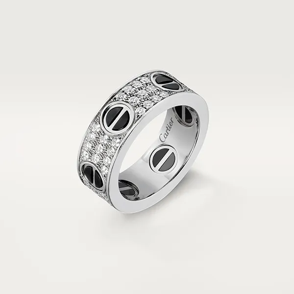 Nhẫn Nam Jewery Luxury Love Ring Diamond-Paved Ceramic B4207600 Màu Vàng Trắng