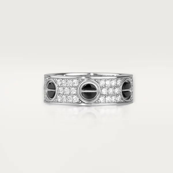 Nhẫn Nam Jewery Luxury Love Ring Diamond-Paved Ceramic B4207600 Màu Vàng Trắng