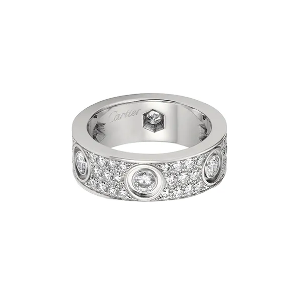 Nhẫn Nam Jewery Luxury Love Ring Diamond-Paved N4210400 Màu Vàng Trắng Size 12 - Trang sức - Vua Hàng Hiệu