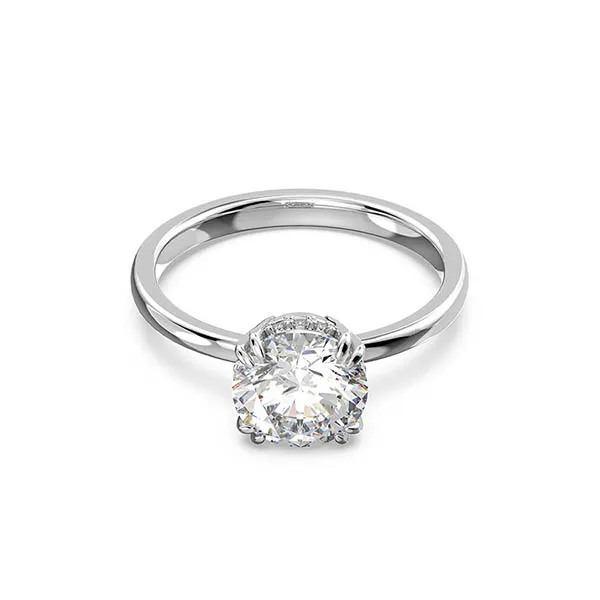 Nhẫn Nữ Swarovski Constella Cocktail Ring Princess Cut, White, Rhodium Plated 5642635 Màu Bạc Size 55