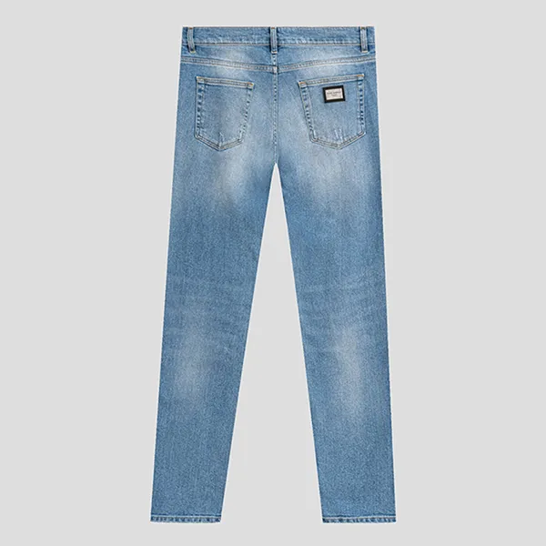 Quần Jean Nam Dolce & Gabbana D&G Blue Tag Silver Dáng Slim - GY07CD G8IU0 S9001 Màu Xanh Nhạt