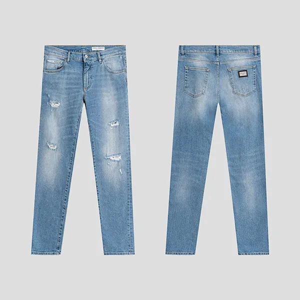 Quần Jean Nam Dolce & Gabbana D&G Blue Tag Silver Dáng Slim - GY07CD G8IU0 S9001 Màu Xanh Nhạt