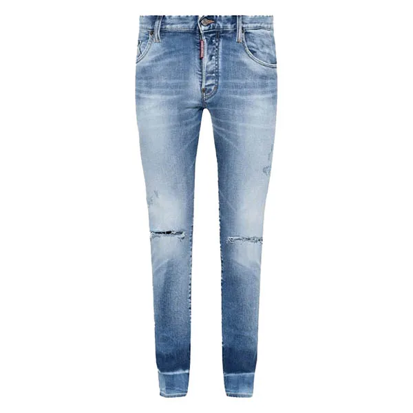 Quần Jean Nam Dsquared2 Light Sunset Wash Roadie Dáng Skater S71LB1186 S30827 470 Màu Xanh
