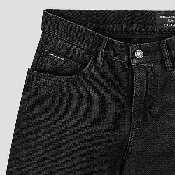 Quần Jeans Nam Dolce & Gabbana D&G Black Tag Leather Dáng Regular GYJCCD G8DL2 S9001 Màu Đen - 4