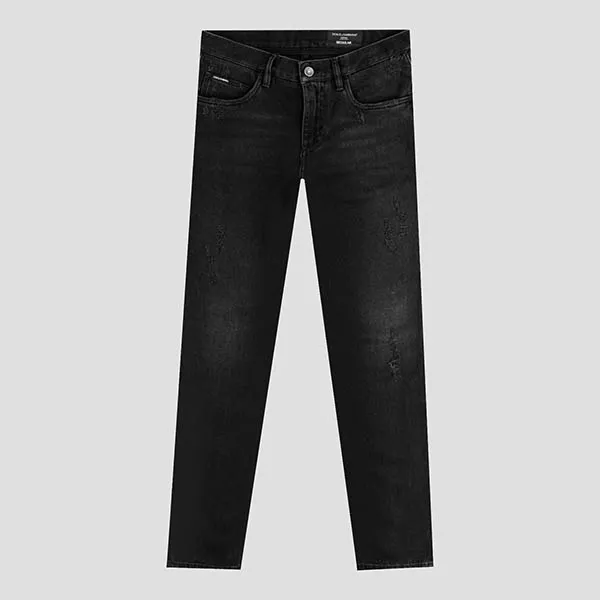 Quần Jeans Nam Dolce & Gabbana D&G Black Tag Leather Dáng Regular GYJCCD G8DL2 S9001 Màu Đen - 1